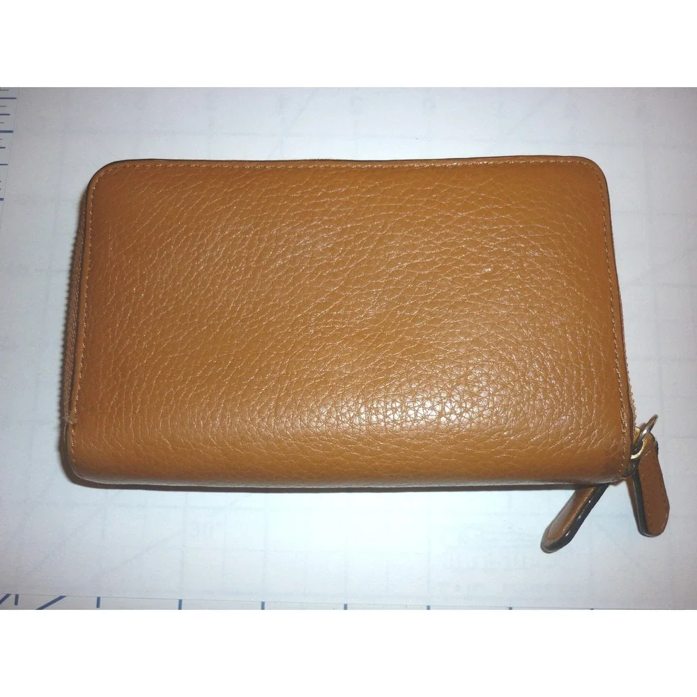 Vintage Coach Brown Pebbled Leather Phone Zip Around Wallet - Picture 3 of 10